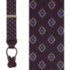 Trafalgar Luxe Diamond Elastic Button End Suspenders In Burgundy