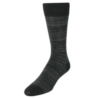 Trafalgar Marius Marled Patterned Mid-calf Pima Cotton Socks In Black