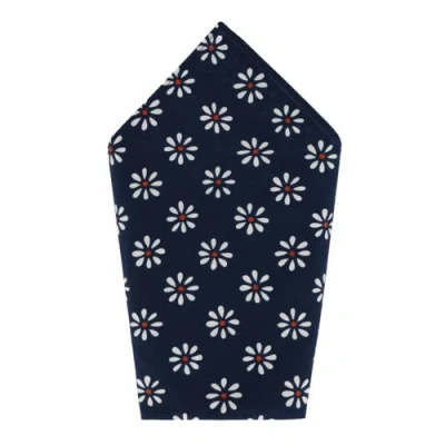 Trafalgar Mary's Rose Daisy Cotton Handkerchief In Navy