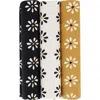 Trafalgar Mary's Rose Daisy Cotton Handkerchiefs In Black/ White/ Gold