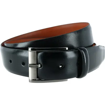 Trafalgar Matteo 35mm Feather Edge Dress Belt In Black