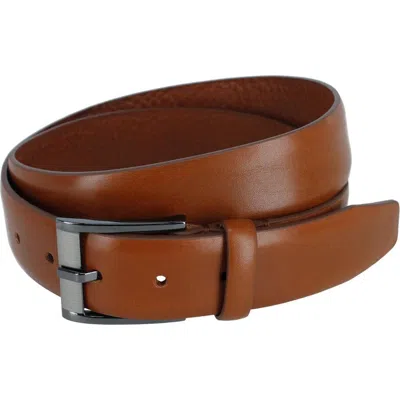 Trafalgar Matteo 35mm Feather Edge Dress Belt In English Tan