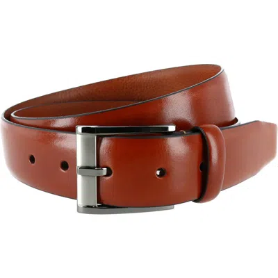 Trafalgar Matteo 35mm Feather Edge Dress Belt In Tan