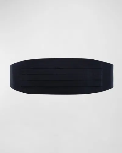 Trafalgar Men & Apos;s Sutton Pleated Satin Cummerbund In Black