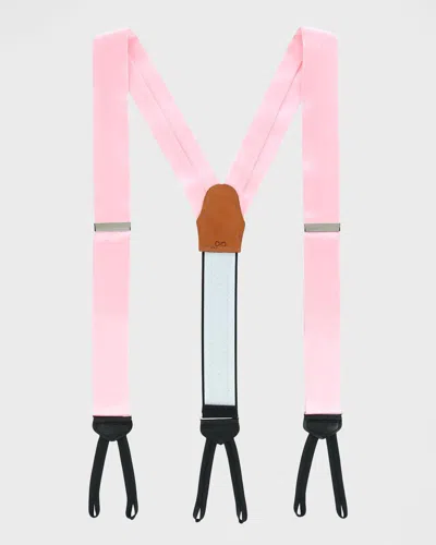 Trafalgar Men & Apos;s Sutton Solid Silk Suspender Braces In Pink