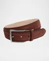 Trafalgar Men's Armando Suede Belt, 35mm In Chestnut