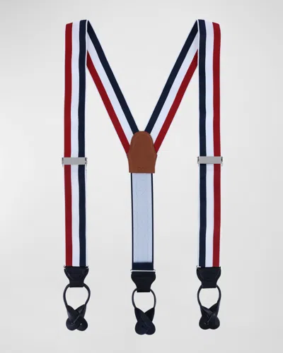 Trafalgar Men's Balint Stripe Non-stretch Suspender Braces In Multi