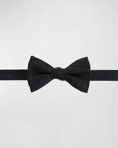 Trafalgar Banbury Pre-tied Silk Bow Tie In Black