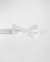Trafalgar Men's Banbury Tonal Paisley Silk Bow Tie In White