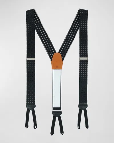 Trafalgar Men's Formal Pindot Silk Suspender Braces In Black