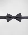 Trafalgar The Monte Bello Interlocked Silk Pre-tied Bow Tie In Graphite