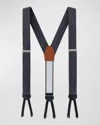 Trafalgar Men's Monte Bello Interlocked Silk Formal Brace Suspenders In Gray