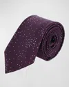 Trafalgar Men's Mystere Silk Metallic Polka Dot Tie In Red