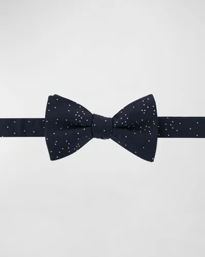 Trafalgar Men's Mystere Silk Polka Dot Bow Tie In Black