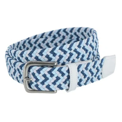 Trafalgar Milton Mixed Weave Limited Run Stretch Golf Belt In Blue