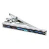 Trafalgar Mother Of Pearl Stately Silver Tie Bar In Silver