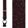 Trafalgar Mystere Metallic Star Light Silk Button End Suspenders In Red