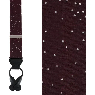 Trafalgar Mystere Metallic Star Light Silk Button End Suspenders In Red