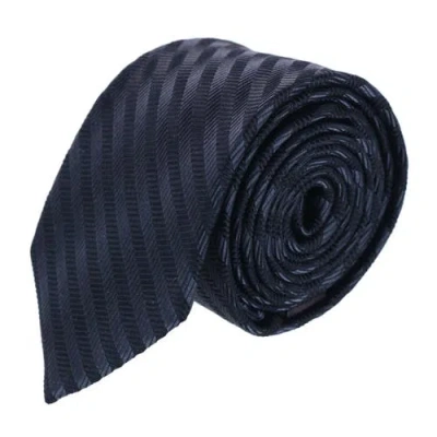 Trafalgar Nathanial Regal Patterned Diagonal Line Silk Business Necktie In Black