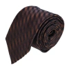 Trafalgar Nathanial Regal Patterned Diagonal Line Silk Business Necktie In Brown