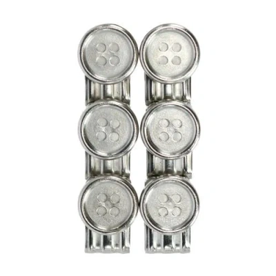 Trafalgar 6-piece No-sew Suspenders Buttons In Silver