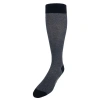 Trafalgar Noah Nail Head Design Over The Calf Mercerized Cotton Socks In Black And Grey