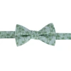 Trafalgar Nohea Palm Tree Linen Blend Novelty Bow Tie In Green
