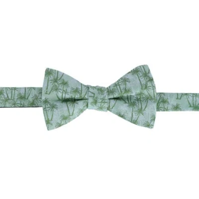 Trafalgar Nohea Palm Tree Linen Blend Novelty Bow Tie In Green