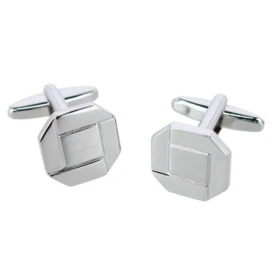 Trafalgar Octagon Detailed Silver Cufflinks
