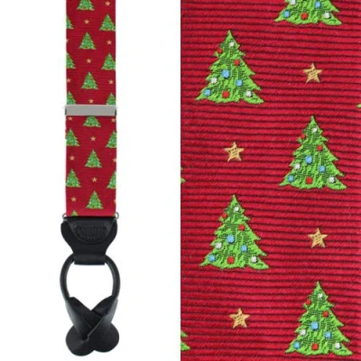 TRAFALGAR TRAFALGAR OH CHRISTMAS TREE NOVELTY SILK BUTTON END SUSPENDERS