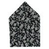 Trafalgar Oleander Floral And Vine Patterned Handkerchief In Black