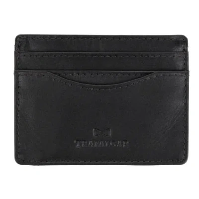 Trafalgar Orion Curved Side Slot Leather Card Case In Black