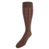 Trafalgar Oscar Windowpane Merino Wool Mid-calf Socks In Brown And Orange