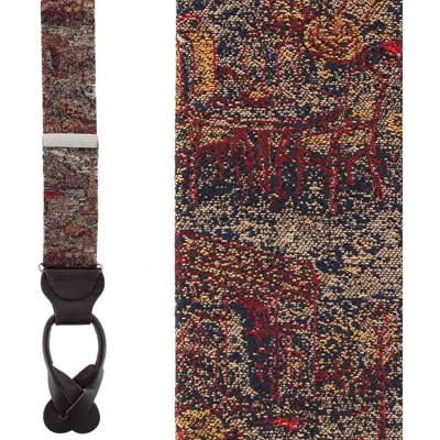 Trafalgar Paris Tapestry Silk Novelyt Button End Suspenders In Multiple