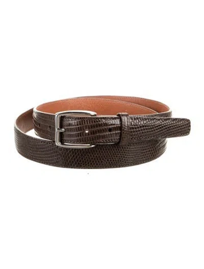 Pre-owned Trafalgar Patent Leather Belt In Brown