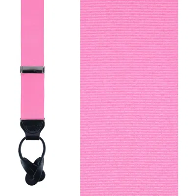 Trafalgar Phoenix 38mm Grosgrain Non Stretch Ribbon Button End Suspenders In Dark Pink