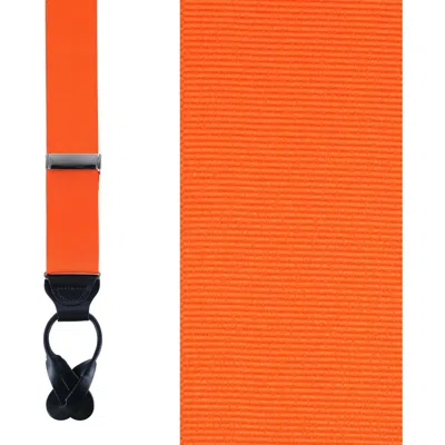 Trafalgar Phoenix 38mm Grosgrain Non Stretch Ribbon Button End Suspenders In Pumpkin