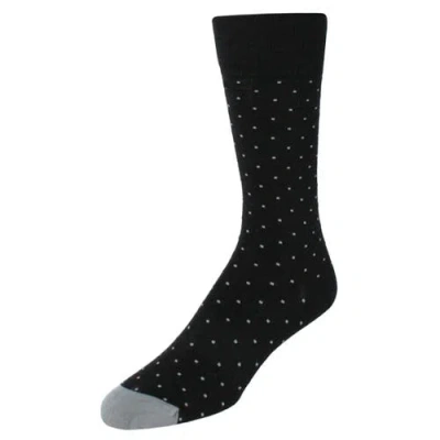 Trafalgar Pierre Polka Dot Mid-calf Pima Cotton Socks In Black