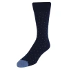 Trafalgar Pierre Polka Dot Mid-calf Pima Cotton Socks In Blue