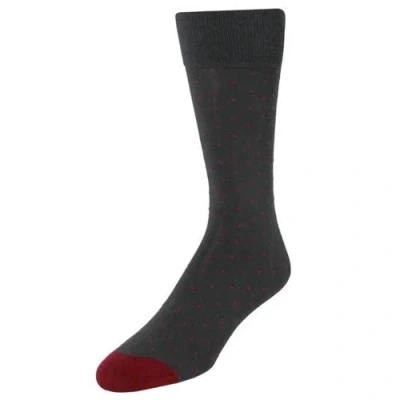 Trafalgar Pierre Polka Dot Mid-calf Pima Cotton Socks In Black