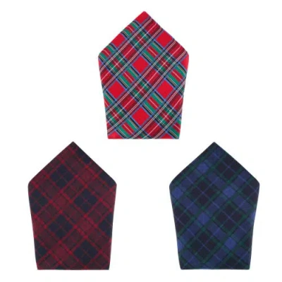 Trafalgar Plaid 13-inch Silk Pocket Square Trio 3 Pack In Plaid 3 Pack