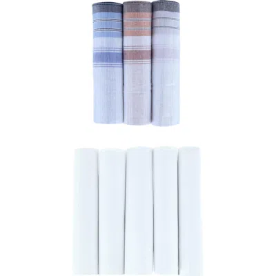Trafalgar Premium 5 Pack And Checked 3 Pack Cotton Handkerchiefs Set In Multi Color
