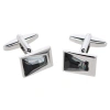 Trafalgar Reginal Rectangular Dapper Stone Cufflinks In Silver