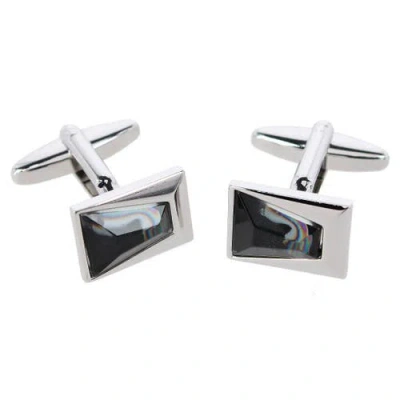 Trafalgar Reginal Rectangular Dapper Stone Cufflinks In Silver