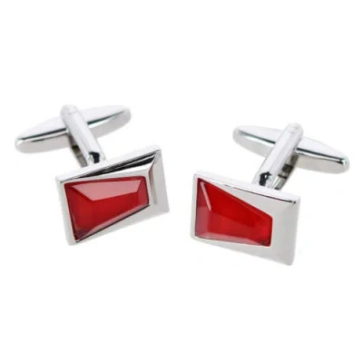 Trafalgar Reginal Rectangular Dapper Stone Cufflinks In Silver