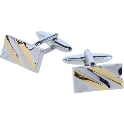 Trafalgar Rhodium And Gold Detailed Cufflinks In Silver And Gold