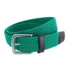 Trafalgar Men's Riverside Woven Rayon Leather Belt In Emerald Green
