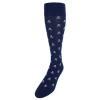 Trafalgar Rodger Skull And Cross Bones Mercerized Cotton Mid-calf Socks In Navy