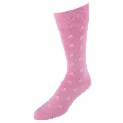 Trafalgar Rodger Skull And Cross Bones Mercerized Cotton Mid-calf Socks In Pink