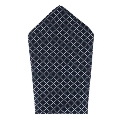 Trafalgar Rowan Geometric Pattern 12x12 Silk Pocket Square In Black